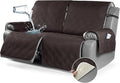 TAOCOCO 100% Waterproof Oversized Loveseat Recliner Cover, Non Slip Split Couch Covers for Reclining Loveseat with Elastic Straps for Kids Pets(Oversized 2 Seater, Coffee)