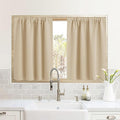 RYB HOME RV Curtains for Camper Windows, Mini Small Thermal Insulated Sunlight Heat Blocking Blocking Privacy Portable Curtains for Travel Trailer, Width 34 by Length 24, Biscotti Beige, 2 Panels