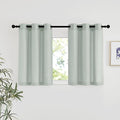 NICETOWN Linen 36 inch Curtains for Kitchen Window, Grommet Thick Flax Linen Sage Green Small Window Treatments Privacy Assured with Light Filtering for Cafe/Kids Room, W42 x L36, 2 Panels