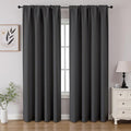 CUCRAF Dark Grey Blackout Curtains 108 inch Length 2 Panels Set, Rod Pocket Room Darkening Drapes for Bedroom Living Room, Insulated Thermal Light Blocking Window Curtain (W52 x L108 Inch)