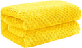 Exclusivo Mezcla Fleece Throw Blanket, Super Soft and Warm Blankets for Couch, Sofa and Bed Waffle Textured, Cozy, Fuzzy and Lightweight (Vibrant Yellow, 40x50 Inches)