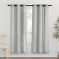 NICETOWN Gray Thick Linen Curtains 72" Length, Grommet Privacy Window Treatments Linen Weave with Light Penetration Vertical Drapes for Farmhouse/Home Office, W42 x L72, 2 Panels