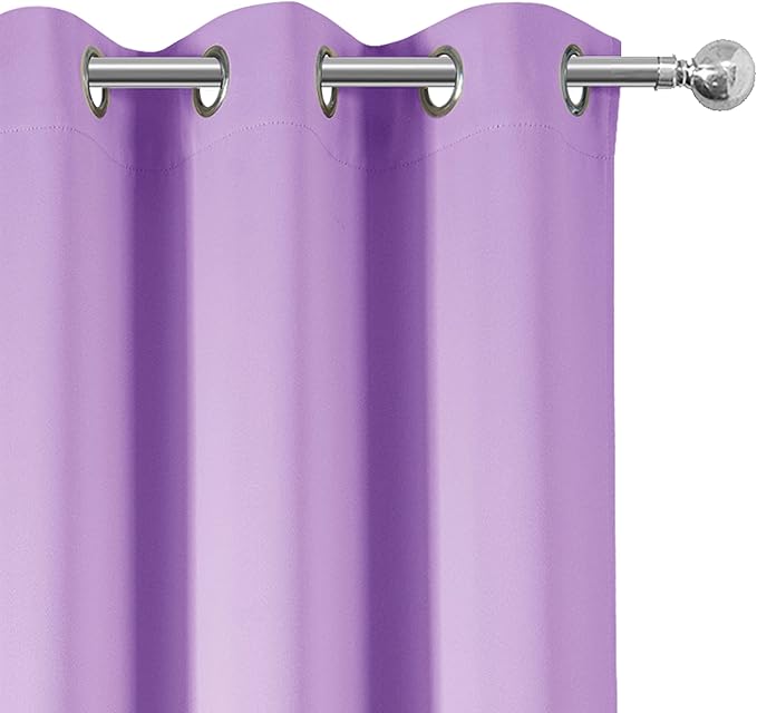 LEMOMO Blackout Curtains 38 x 84 inch/Lavender Curtains Set of 2 Panels/Thermal Insulated Room Darkening Bedroom Curtains