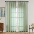 OVZME Sage Green Bedroom Curtains 2 Panel Sets 90 Inch Length, 59 Inch Extra Wide Light Filtering Light Weight Soft Window Treatment Panels for Study Room Living Room Guest Room, 59Wx90L Inches