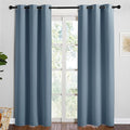 NICETOWN Smoky Blue Blackout Curtains 84 inches Length for Living Room, 2 Panels, 42" Wide, Thermal Insulated Long Drapes for Large Window