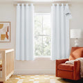 NICETOWN Farmhouse 100% Blackout Linen Curtains for Bedroom, Off White, 52" W x 63" L, Set of 2, Burlap Textured Textured Linen Look Privacy Window Treatment for Kitchen