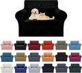 Cupuamon 2026 New Stretch Chair Sofa Slipcovers Couch Cover for 1 Seater Furniture Protector Sofa Covers with Elastic Bottom Jacquard Fabric Small Checks for Pets, Kids - Black