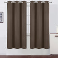 LEMOMO Chocolate Brown Thermal Blackout Curtains/42 x 72 Inch/Set of 2 Panels Room Darkening Curtains for Bedroom