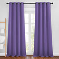 NICETOWN Blackout Curtains 90 inch Length - Triple Weave Energy Saving Sound Reducing Thermal Insulated Solid Grommet Blackout Drapes for Bedroom/Living Room (1 Pair, W46 x L90, Lilac Purple)