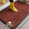 GORILLA GRIP 100% Waterproof All-Season WeatherMAX Doormat, US Designed Natural Rubber, Stain and Fade Resistant, Low Profile Indoor Outdoor Door Mats, Easy Clean Patio Mat, 29x17, Burgundy Leaves