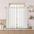 Nanspring 54 Inch Linen Curtains for Living Room Bedroom Semi Sheer Light Filtering Curtains Panels Back Tab and Rod Pocket Coastal Decor Neutral Curtain Drapes, 2 Panels 40 x 54 Inch