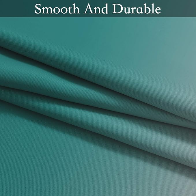 SimpleHome Ombre Room Darkening Curtains for Living Room, Light Blocking Gradient Teal to Greyish White Thermal Insulated Grommet Window Curtains/Drapes for Bedroom, 2 Panels, 52x63 inches Length