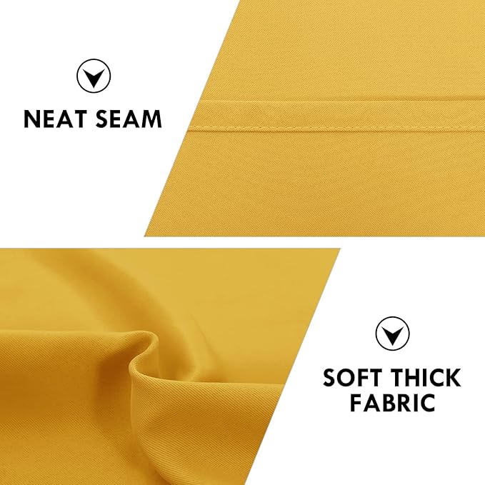 DWCN Blackout Curtains Room Darkening Thermal Insulated Bedroom Curtains Window Curtain Panels, 52 x 84 inches Long, Set of 2 Yellow Rod Pocket Drapes