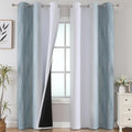 Estelar Textiler Stone Blue and Greyish White Gradient Room Darkening Blackout for Living Room, Thermal Insulated Ombre Light Blocking Grommet Blackout Drapes for Bedroom, 42Wx84L, 2 Panels