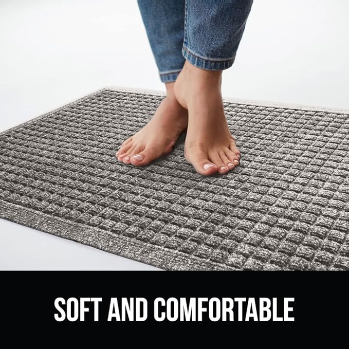 GORILLA GRIP® Ultra Absorbent Front Door Mat Outside Entrance 47x35, Traps Dirt and Moisture, HydroABSORB Indoor Outdoor Doormat Holds Up to 6 Cups Water, Stain and Fade Resistant Welcome Mat Charcoal