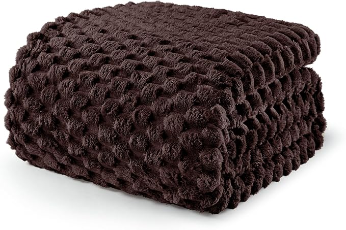 Exclusivo Mezcla Fleece Twin Blanket for Bed, Extra Large Fuzzy Coffee Bed Blankets, Soft Cozy Plush Sofa Throws for All Seasons, 60x80 Inches