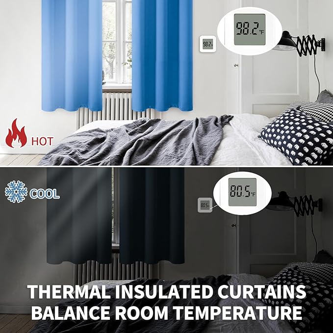 BGment Room Darkening Curtains 84 Inches Long - Grommet Thermal Insulated Drapes Window Treatment Curtains for Bedroom, 2 Panels, 52 x 84 Inch, Classic Blue