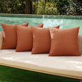 MIULEE Pack of 4 Decorative Rust Throw Pillow Covers Linen Waterproof Pillow Covers Outdoor Farmhouse Cushion Cases for Patio Garden Tent Balcony Couch Sofa 18x18 inch