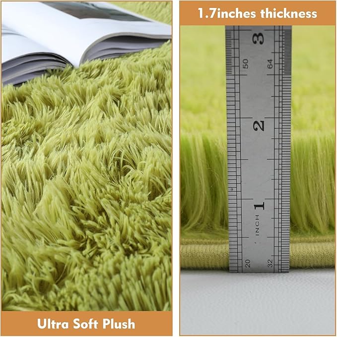 Super Soft Circle Rugs for Girls Princess Castle Toddlers Play Tent 3 Diameter Circular Area Rugs for Kids Bedroom Baby Room Decor Round Shag Playhouse Carpets(Φ3, Grass Green)