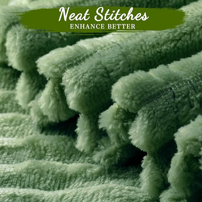 Buryeah 12 Pcs Flannel Throw Blanket Bulk 50 x 60 in Sleepover Blanket Outdoor Wedding Throw Lightweight, Oeko-tex Standard 100 Certified for Sofa Homeless Gifts (Dark Green)
