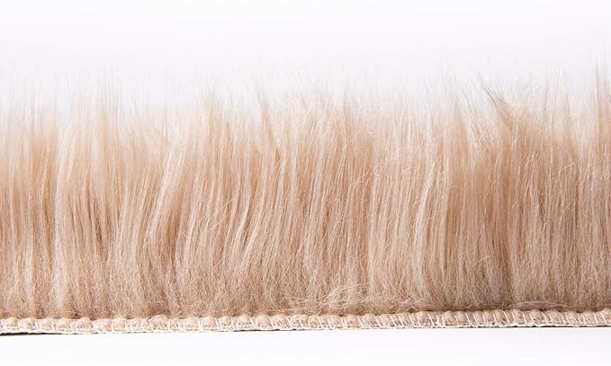 Ashler Faux Fur Rug, Fluffy Shaggy Area Rug Ultra Soft 2 x 2.9 Feet Rectangle Beige Fuzzy Rug Machine Washable Shag Rug, Nursery Decor Throw Rugs for Bedroom, Kids Room, Living Room