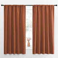 NICETOWN Blackout Curtains and Drapes - Thermal Insulated Solid Rod Pocket Blackout Draperies/Panels (Burnt Orange, 1 Pair, 52 by 63 inches)