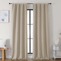 Simplebrand Ava Biscotti Beige Blackout Curtains for Bedroom 96 Inches Long 2 Panels, Solid Thermal Insulated, Energy Saving Nursery Window Treatment Curtains Blackout Drapes, W40 x L96 Inch