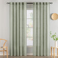 MIULEE Sage Linen Curtains 84 Inch Length 2 Panels for Bedroom Living Room,Green Soft Thick Linen Textured Window Drapes Semi Sheer Light Filtering Back Tab Rod Pocket Burlap Look Decor