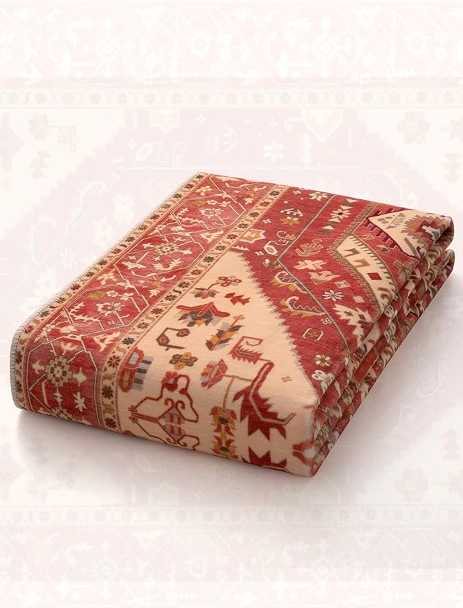 SERISSA Boho Washable Runner Rug, 2x6 Rug Runner Non-Slip Vintage Red Hallway Kitchen Runner Rug Ultra Soft Print Distressed Floor Carpet Runner for Bedroom Bathroom Laundry Living Room