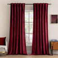 MIULEE Velvet Curtains 96 inches 2 Panels - Luxury Blackout Curtains for Bedroom Living Room Thermal Insulated Super Soft Christmas Window Drapes Rod Pocket & Back Tab, Burgundy Red, W52 x L96 inches