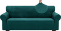 ZNSAYOTX 1 Piece Jacquard Couch Covers for 3 Cushion Couch Living Room High Stretch Sofa Cover Pet Dog Friendly Anti Slip Thickened Slipcovers Furniture Protector (Large, New Pattern Blackish Green)