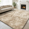 8x10 Fluffy Area Rugs for Living Room,Shag Area Rug for Bedroom,Soft Fuzzy Rug Non-Shedding Indoor Plush Carpet for Kids Bedroom Nursery Home Decor,Tie-Dyed Beige