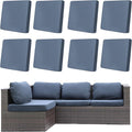 8Pcs Outdoor Cushion Covers, Patio Cushion Covers,Stretch Elastic Slipcovers, Replacement Washable & Reusable Furniture Protector for Patio Couch (Grey Blue,Cover Only)