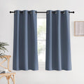 NICETOWN Kitchen Curtains Blackout Curtains & Drapes, Stone Blue, 34" Wide x 60" Long, Set of 2, Thermal Insulated Grommet Top Window Treatment Panels for Cupboard, Small Window
