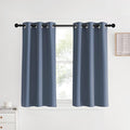 NICETOWN Stone Blue Thermal Insulated Curtains Blackout Draperies, Set of 2, 34 by 40 inches Long, Window Treatment Solid Grommet Room Darkening Drape Panels for Bedroom