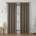 Simplebrand Ava Latte Blackout Curtains for Bedroom 84 Inch Length 2 Panels Set, Solid Thermal Insulated Privacy Nursery Window Treatment Curtains Blackout Drapes, W40 x L84 Inch, Latte