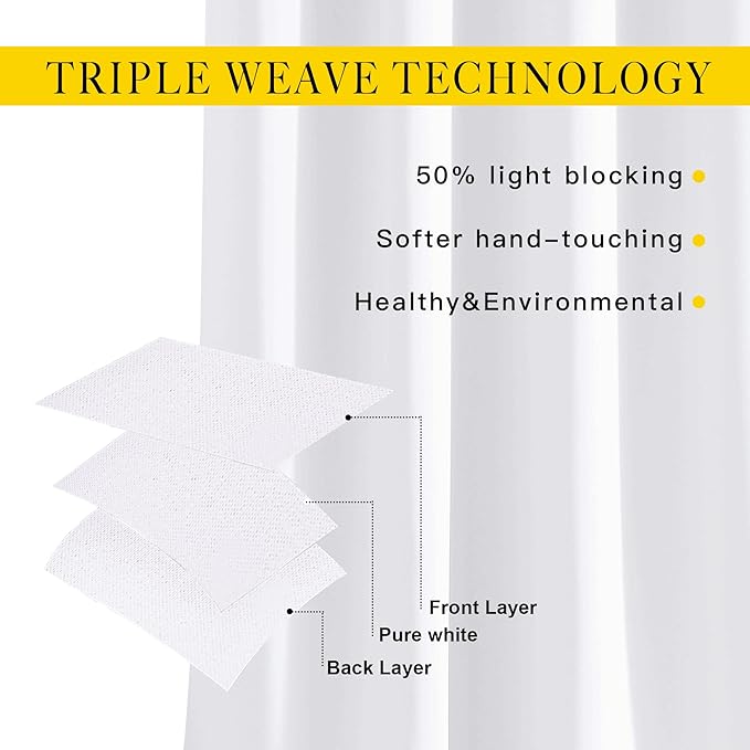 NICETOWN White Doorway Curtains 80 inches Long, Grommet Privacy Door Curtains Room Darkening Thermal Window Treatments for Bedroom/Living Room, 2 Panels, W46 x L80