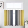Estelar Textiler Grey and Yellow Ombre Short Blackout Curtains 36 Inch Long, Thermal Insulated Grommet Small Half Window Drapes for Cafe/Basement/RV Camper/Kitchen, 52Wx36L, 2 Panels