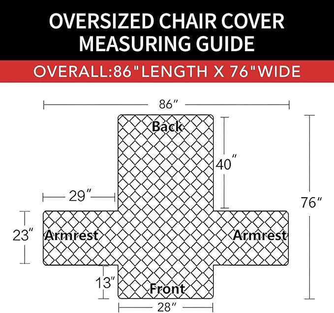Easy-Going Oversized Chair Sofa Slipcover Reversible Sofa Cover Water Resistant Couch Cover Furniture Protector Cover with Elastic Straps for Pets Dog Cat (Oversized Chair, Dark Blue/Ivory)