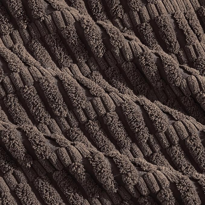 Fancy Homi 4 Packs Boho Dark Brown Decorative Throw Pillow Covers 20x20 Inch for Living Room Couch Bed Sofa, Rustic Modern Farmhouse Home Decor, Soft Plush Corduroy Square Cute Cushion Case 50x50 cm