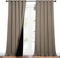 NICETOWN Total Shade Curtains and Draperies, Heavy-Duty Full Light Shading Drapes with Black Liner Backing for Villa/Hall/Dorm Window（Taupe, Package of 2 Panels, 62 inches Wide x 95 inches Long