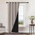 Yakamok 100% Blackout Curtains 96 Inches Long, 2 Thick Layers Heat and Full Light Blocking Soft Thermal Insulated Drapes for Bedroom(52" Wide Each Panel, Natural, 1 Panel)