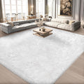 Ciicool White Faux Fur Rug 8 x 10 Feet, Large Fluffy Carpet, Faux Fur Sheepskin Rugs for Living Room, Shaggy Washable Rug for Bedroom, Luxury Room Decor, Fuzzy Rugs, Rectangle