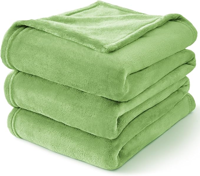 BEDELITE Fleece Blanket King Size Blankets for Bed, Luxury Plush Cozy Fuzzy Blanket 108x90 inches, Super Soft Warm Lightweight Throw Blanket All Seasons Suitable, Grass Green