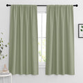 RYB HOME Blackout Curtains for Bedroom Living Room 63 inches Long, Thermal Insulated Privacy Rod Pocket Drapes for Nursery Office Home Theater, Width 34 by Length 63, Sage Green, 2 Panels