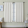 Simplebrand Ava Light Beige Short Light Filtering Curtains for Bedroom 54 Inches Long 2 Panels Set, Solid Thermal Insulated, Energy Saving Window Treatment Curtains Light Filtering, W40 x L54 Inch