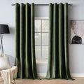 MIULEE 90 Inches Velvet Curtains Olive Green Elegant Grommet Curtains Thermal Insulated Soundproof Room Darkening Drapes for Classical Living Room Bedroom Decor 52 x 90 Inch Set of 2