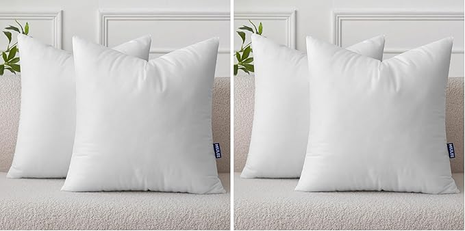MIULEE Set of 2 Throw Pillow Inserts 20x20 Inches, Nowoven Decorative Pillow Inserts for Living Room (Pack of 2)