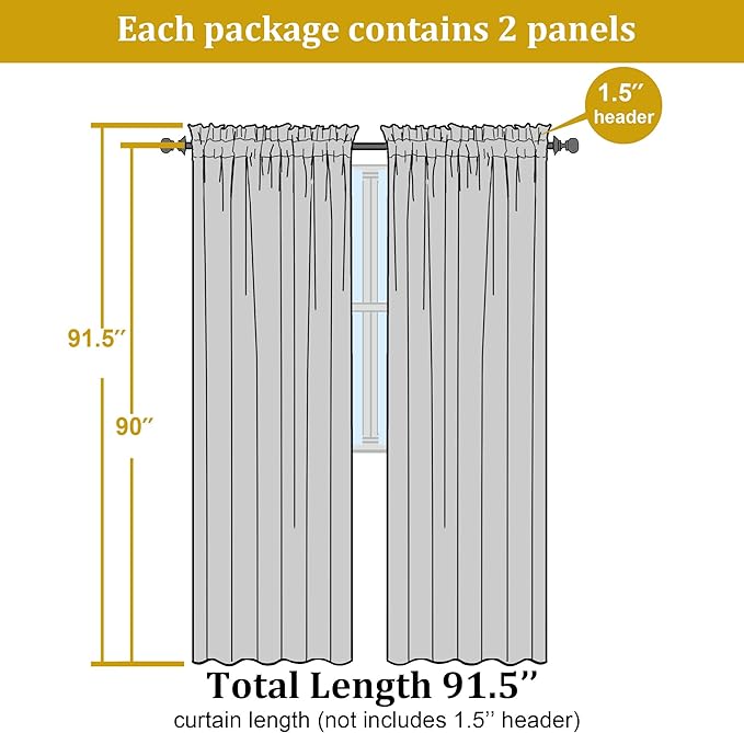 OWENIE Hot Pink Sheer Curtains for Bedroom Living Room 90 Inches Long, Elegant Solid Light Filtering Window Curtain Panles, Modern Rod Pocket Hot Pink Curtain, 2Pcs, Each 42" W x 90" L
