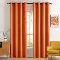 MIULEE 96" Long Room Darkening Curtains Thermal Insulated Drapes Solid Window Treatment Set Grommet Top Light Blocking Blackout Curtain for Fall Living Room/Bedroom 2 Panels Orange